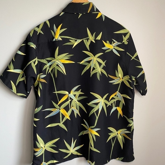 Penmans Vintage‎ Black Tropical Palms Short Sleeve Button Up Shirt Men's Medium - Picture 5 of 9